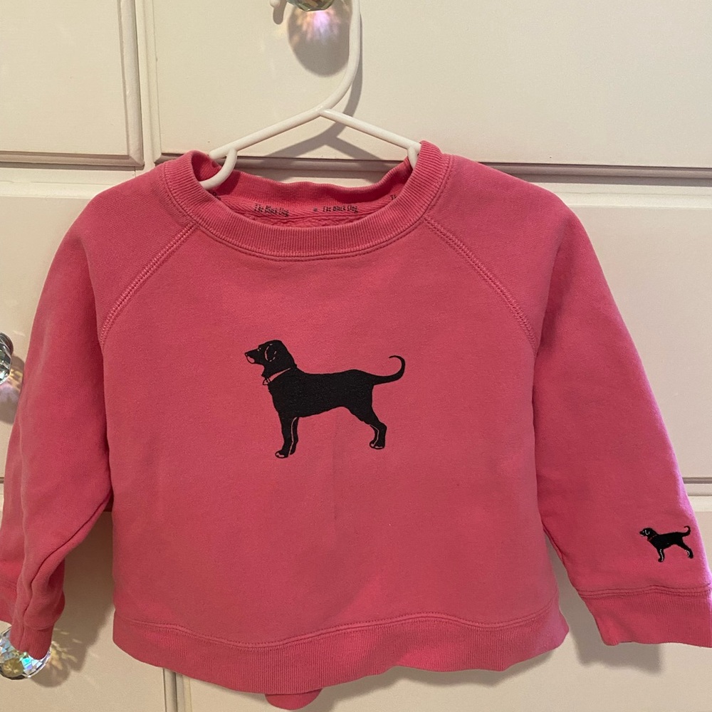 Toddler black dog pink sweatshirt